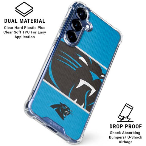NFL Carolina Panthers Zone Block Galaxy S25 Clear Case